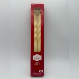 Battery Operated LED Flameless Twisty Taper Candles Box of 2 New Holiday Time